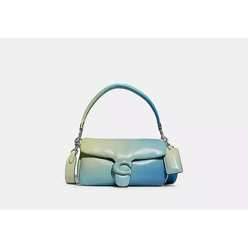COACH Pillow Tabby Shoulder Crossbody 26 Aqua Ombre Covered C M Bag